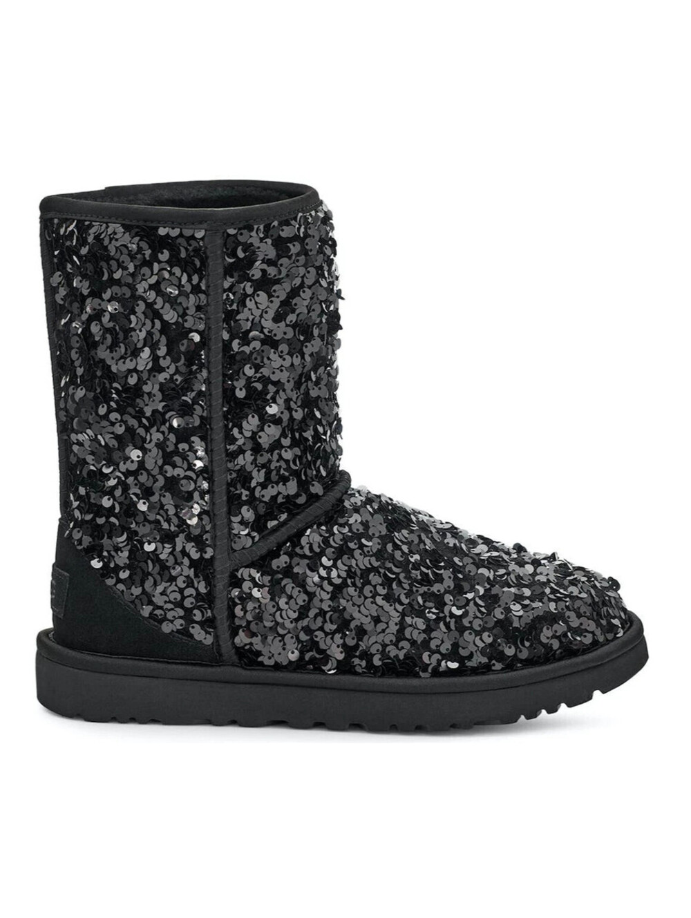 Ugg Australian Classic Short Chunky Sequins Black Sheepskin Boots 1130650 Sz 9